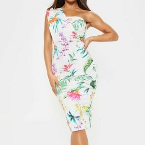 PrettyLittleThing,1 Shoulder Drape Midi Dress, 8